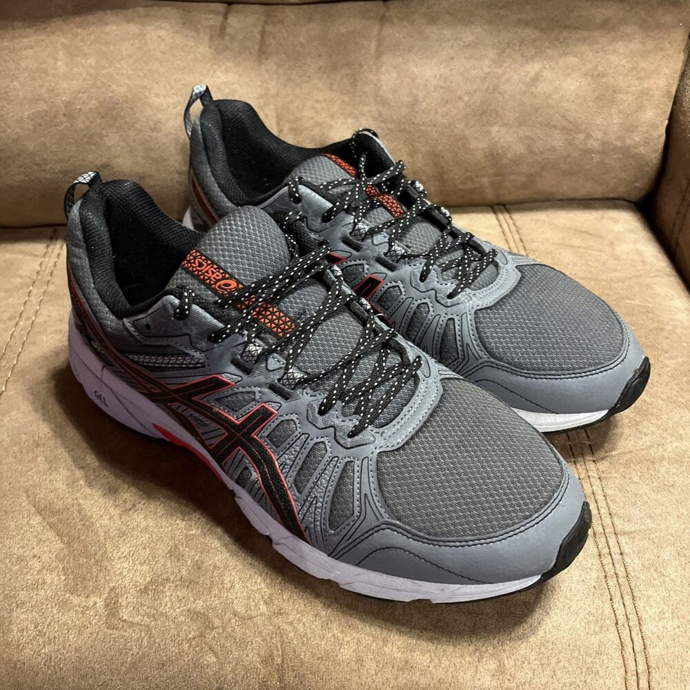Asics Mens Gel Venture 7 1011A560 Gray Running Shoes Lace Up Low Top Size 12